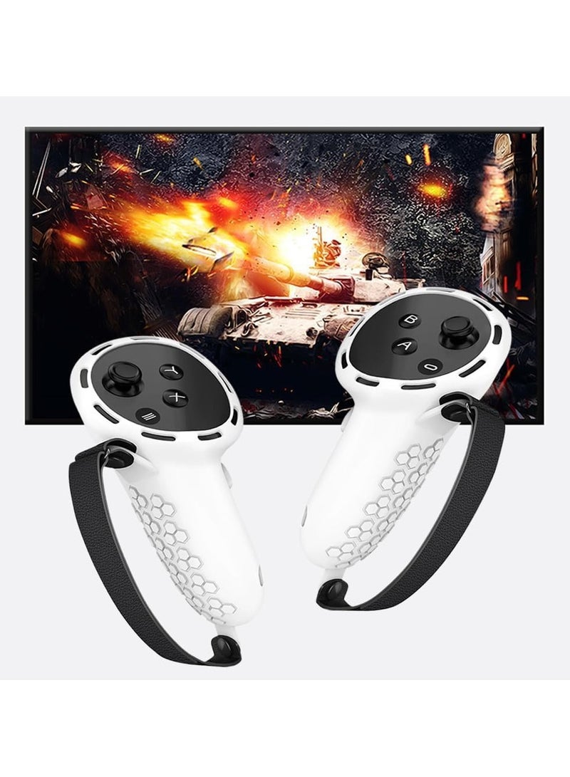 General Controller Grip for Meta Quest 3 - Comfortable Silicone Case with Hand Strap and 2 Joystick Covers - Oculus Quest 3 accessory with precise holes  - Image 5
