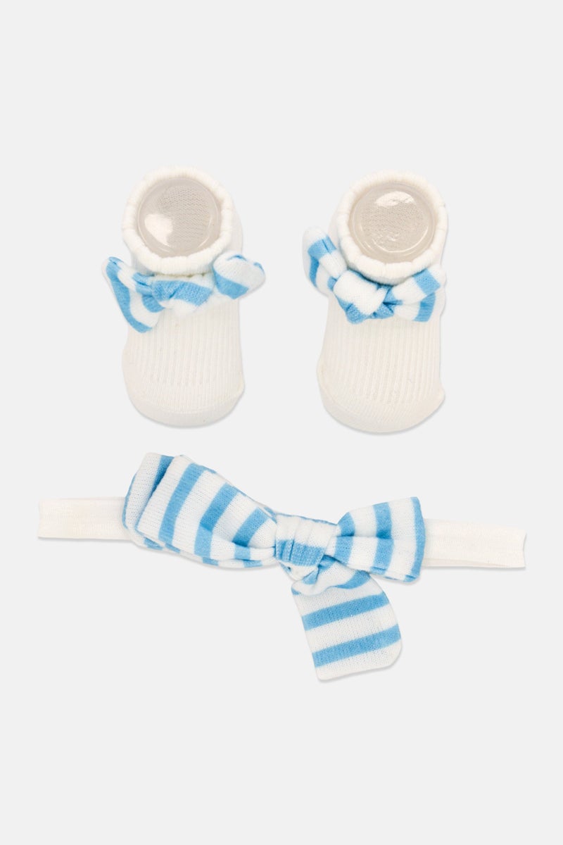 Expressions Toddlers Girl 3 Pieces Head Wrap With Booties Set, Multicolor - Image 2