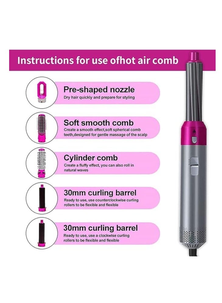 Generic 5 in 1 1000W Hair Styler with Hair Dryer, Straightener, Curler, Beauty Comb Brush (UK Plug)  - Image 3