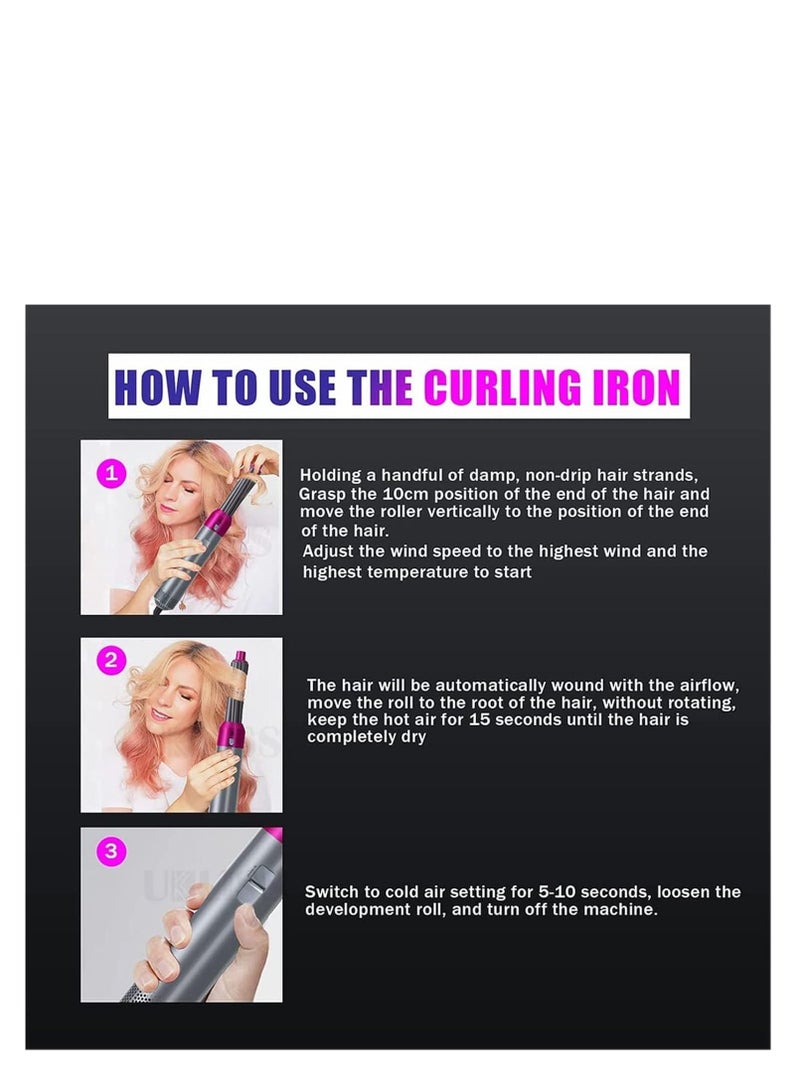 Generic 5 in 1 1000W Hair Styler with Hair Dryer, Straightener, Curler, Beauty Comb Brush (UK Plug)  - Image 5