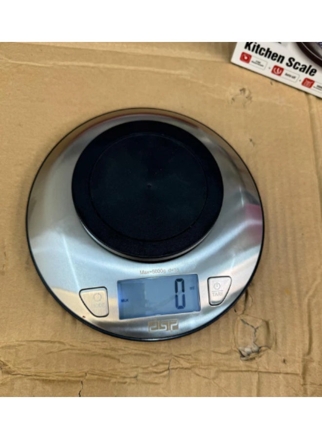 دي اس بي ميزان مطبخ رقمي احترافي من DSP مع وعاء من الفولاذ المقاوم للصدأ سعة 2000 مل - سعة 5 كجم - Image 3