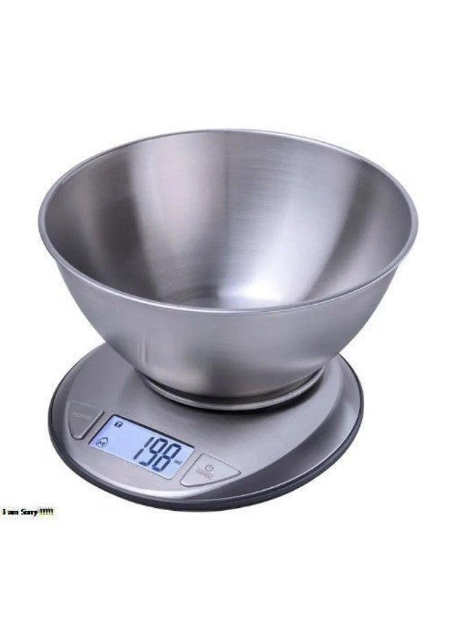 دي اس بي ميزان مطبخ رقمي احترافي من DSP مع وعاء من الفولاذ المقاوم للصدأ سعة 2000 مل - سعة 5 كجم - Image 2
