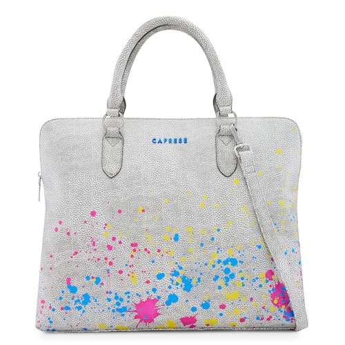 Caprese Splash Laptop Bag for Women (Large, Beige) - Image 1