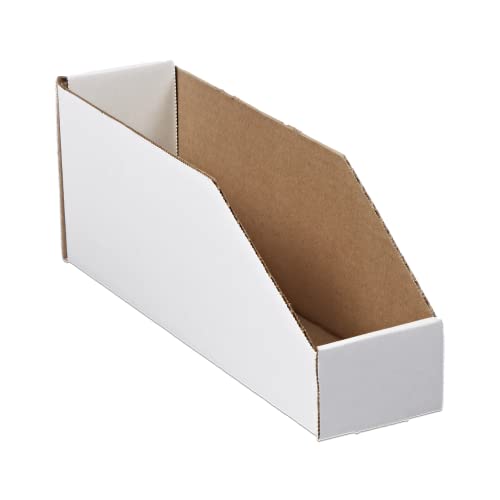 AVIDITI Corrugated Cardboard Storage Bins Holder 3" x 12" x 4.5" (50 Pack), Open Top Durable and Ideal for Organizing Parts Bin Work Areas Packing Moving and Storage - White, 50 Pack - Image 1
