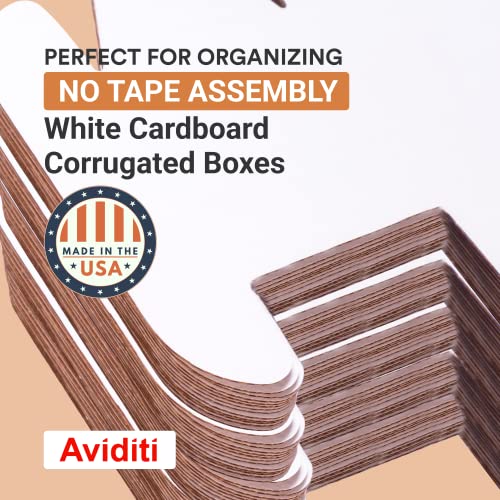 AVIDITI Corrugated Cardboard Storage Bins Holder 3" x 12" x 4.5" (50 Pack), Open Top Durable and Ideal for Organizing Parts Bin Work Areas Packing Moving and Storage - White, 50 Pack - Image 3