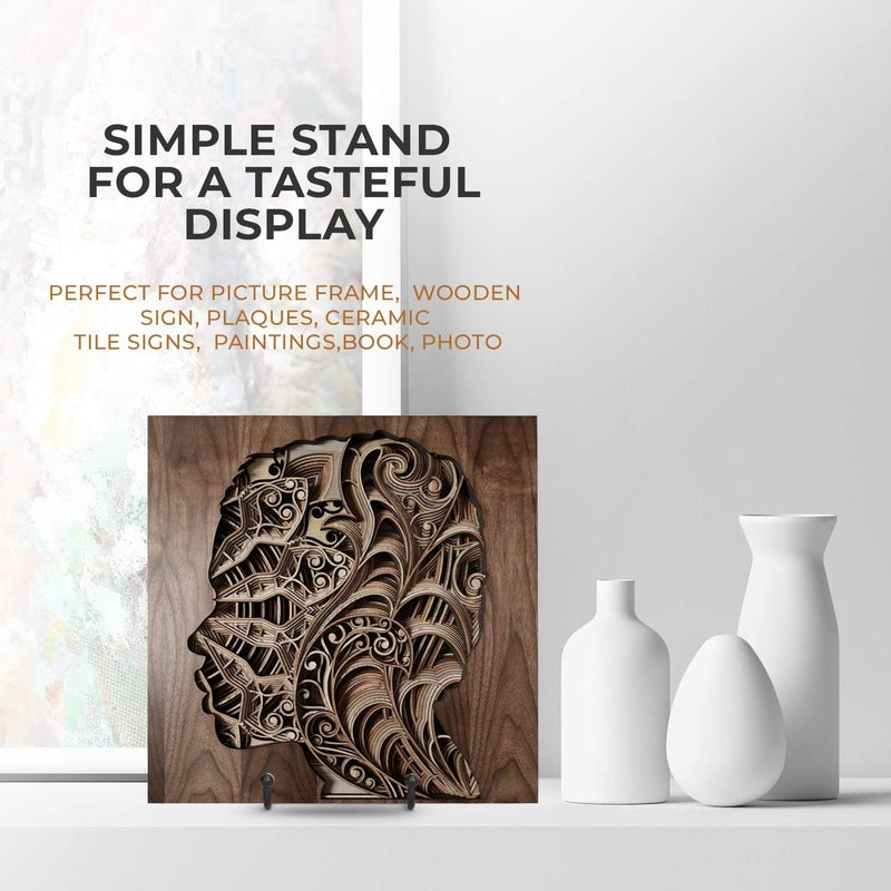 TRLife Plate Stands for Display - 6 Inch Stand + Metal Frame holder stand Picture, Decorative Plate, Book, Photo Easel (2 Pack) - Image 4