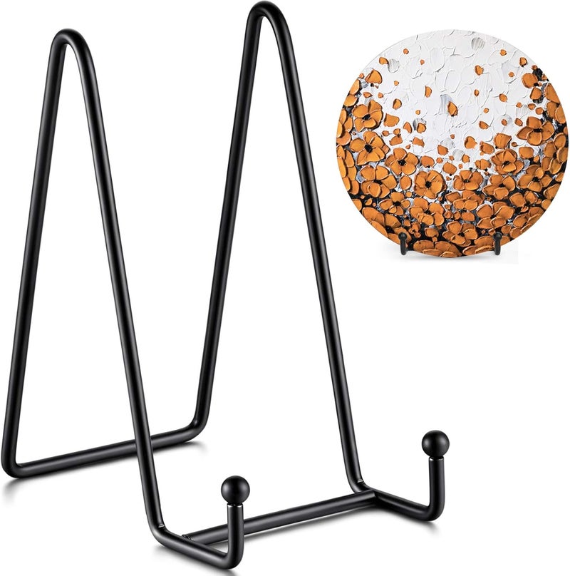 TRLife Plate Stands for Display - 6 Inch Stand + Metal Frame holder stand Picture, Decorative Plate, Book, Photo Easel (2 Pack) - Image 1