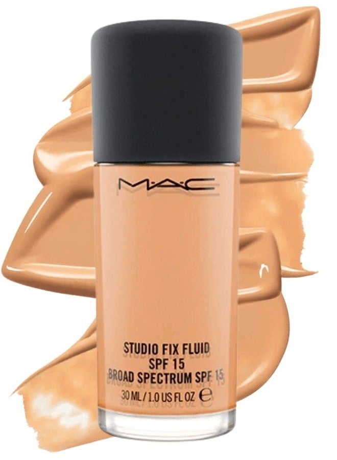 MAC Cosmetics MAC Studio Fix Fluid SPF 15 Foundation NC25 – 24HR Long-Wear, Matte Finish, Oil Control, Medium-to-Full Coverage - Image 1