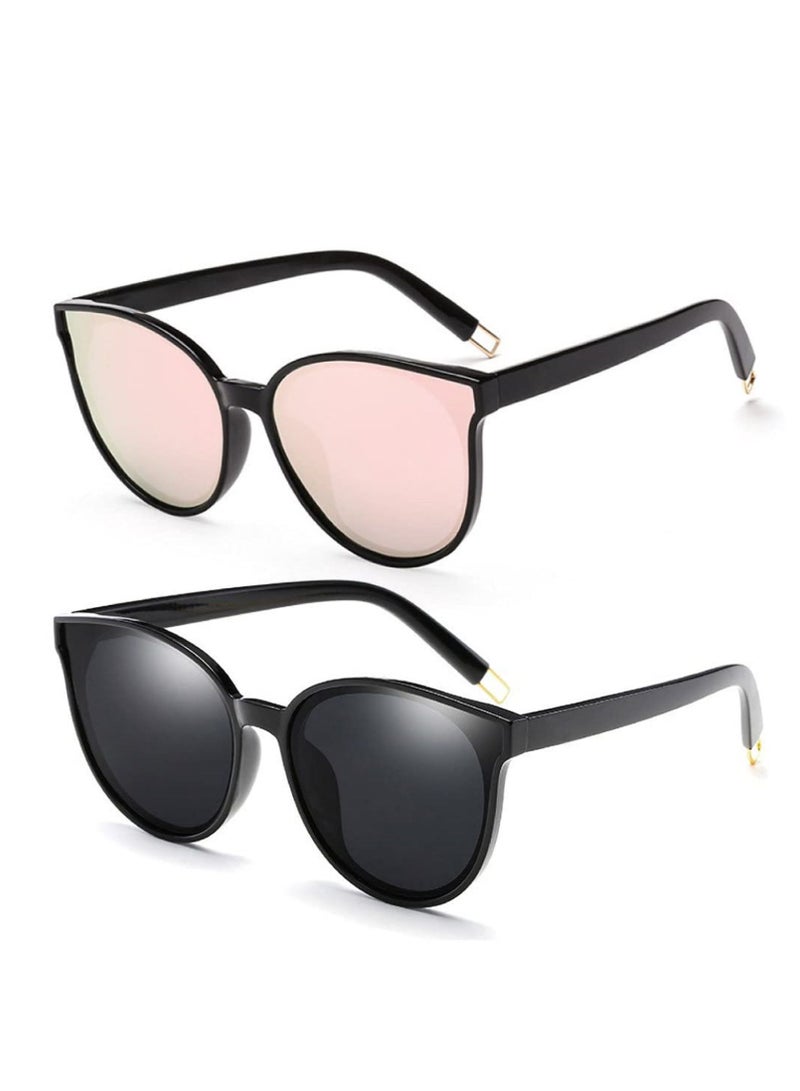 سيوسي نظارات شمسية كبيرة الحجم للنساء والرجال نظارات شمسية عصرية ذات إطار كبير ريترو نظارات شمسية بإطار كبير أسود - Image 1