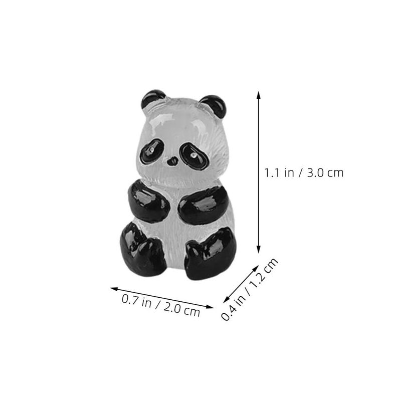 Glow In The Dark Panda Figurines 5Pcs Resin Animal Decor For Fairy Garden And Terrarium - Image 3