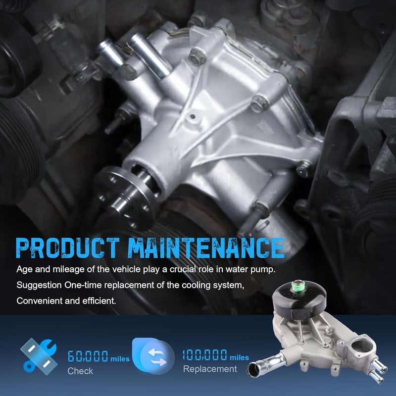 AUTOSTARSHIP AW5104 Engine Aluminum Water Pump for Chevy, GMC, Cadillac, Buick, Hummer, Isuzu V8 4.8/5.3/6.0L - Image 5