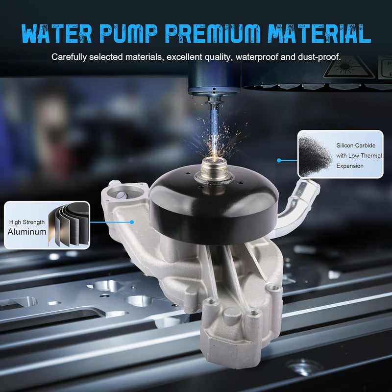 AUTOSTARSHIP AW5104 Engine Aluminum Water Pump for Chevy, GMC, Cadillac, Buick, Hummer, Isuzu V8 4.8/5.3/6.0L - Image 2
