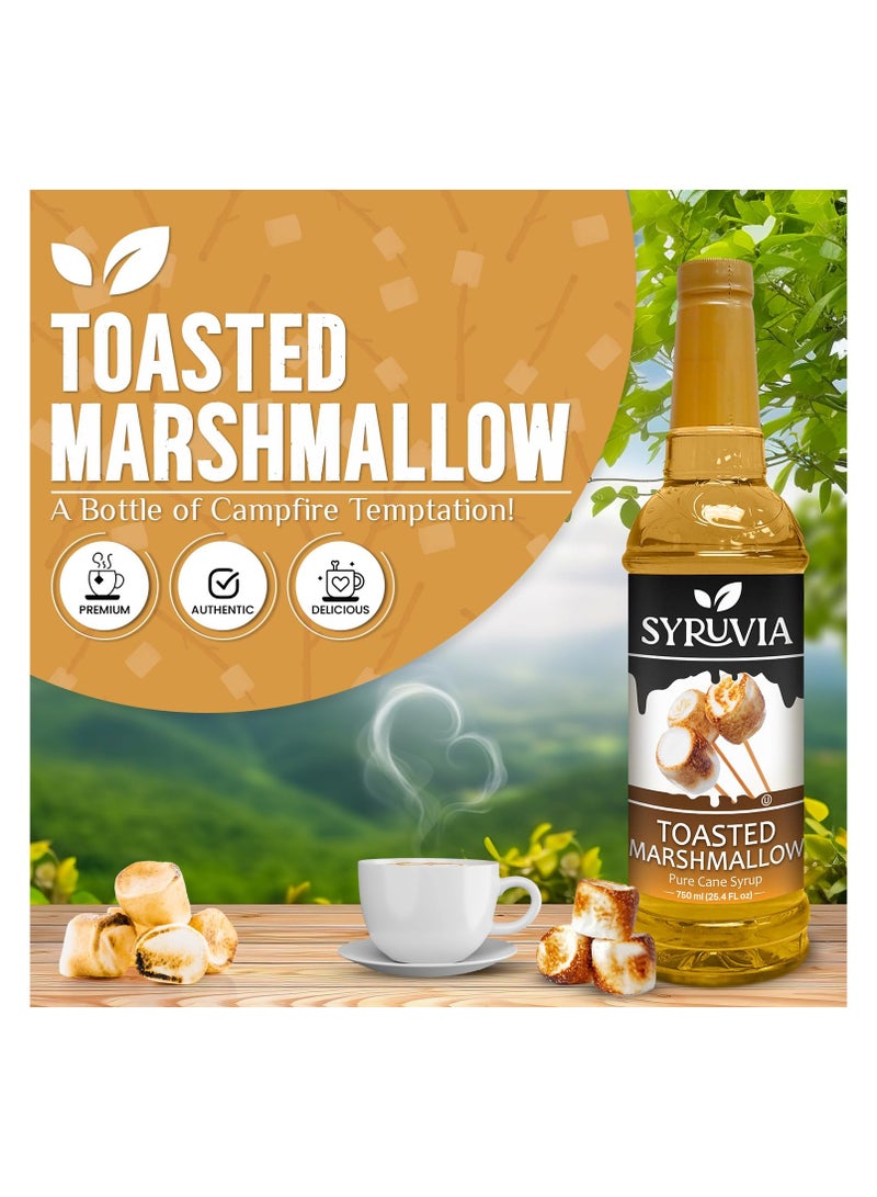Syruvia Syruvia Toasted Marshmallow Coffee Syrup - 750 ml Premium Coffee Flavoring Syrup - Kosher Coffee Syrups, Gluten Free, No Coloring, Perfect for Drinks, Soda, Shakes & More With Syrup Pump  - Image 3