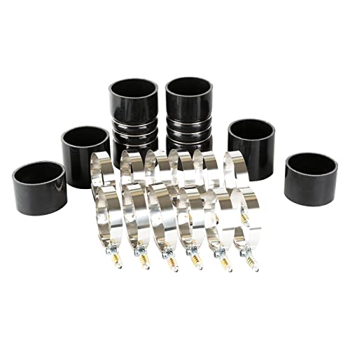 GETOPAUTO Silicone Hose Boots Kit 73L Diesel Turbo Intercooler Boots Clamps Kit Compatible With Ford Late 19992003 F250 F350 F450 Superduty 73L Diesel with Clamps - Image 1