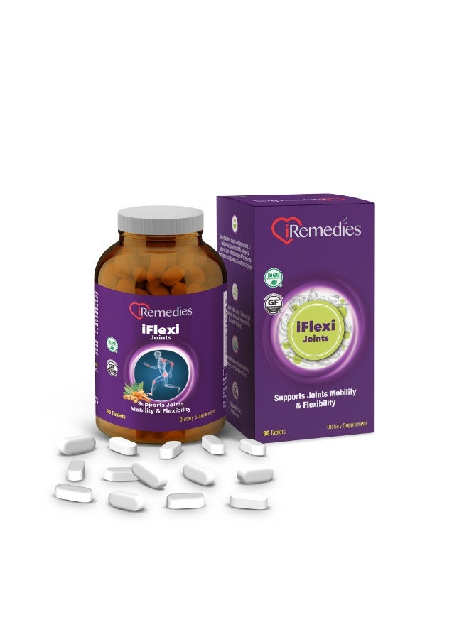 iRemedies iFlexi Joints – Joint Support Supplement with Glucosamine, Chondroitin, and MSM for Flexibility and Mobility – 90 Tablets - Image 1