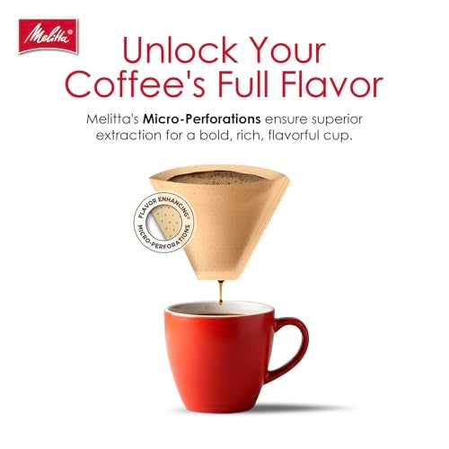 Melitta #4 Cone Coffee Filters, Natural Brown, 100 Count (Pack Of 6), 600 Total Filters - Fits all 8-12 Cup Cone Coffee Makers and Pour-Overs, Compostable, Tear-Resistant, Made in USA - Image 5