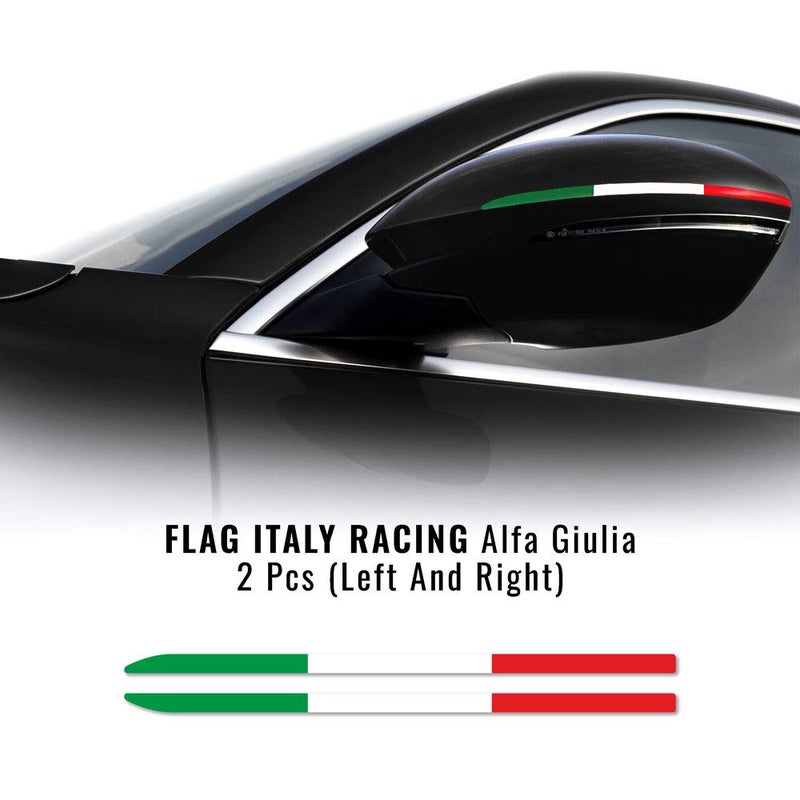 Generic 4R Quattroerre.it Stripes Adhesive Strips Tricolor Italy for Alfa Giulia Mirrors  - Image 2