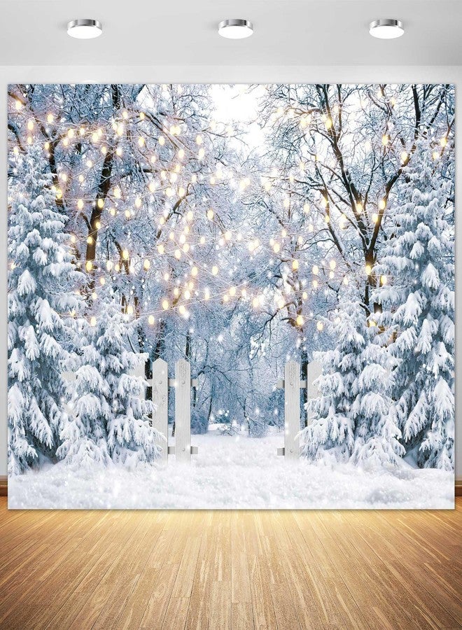 Felortte 7x5FT Blue Winter Forest Scene Photography Backdrop Wonderland Snowflake Landscape Background for Christmas Xmax Family Holiday Party Decorations Supplies Banner Picture Photo Studio Props - Image 2