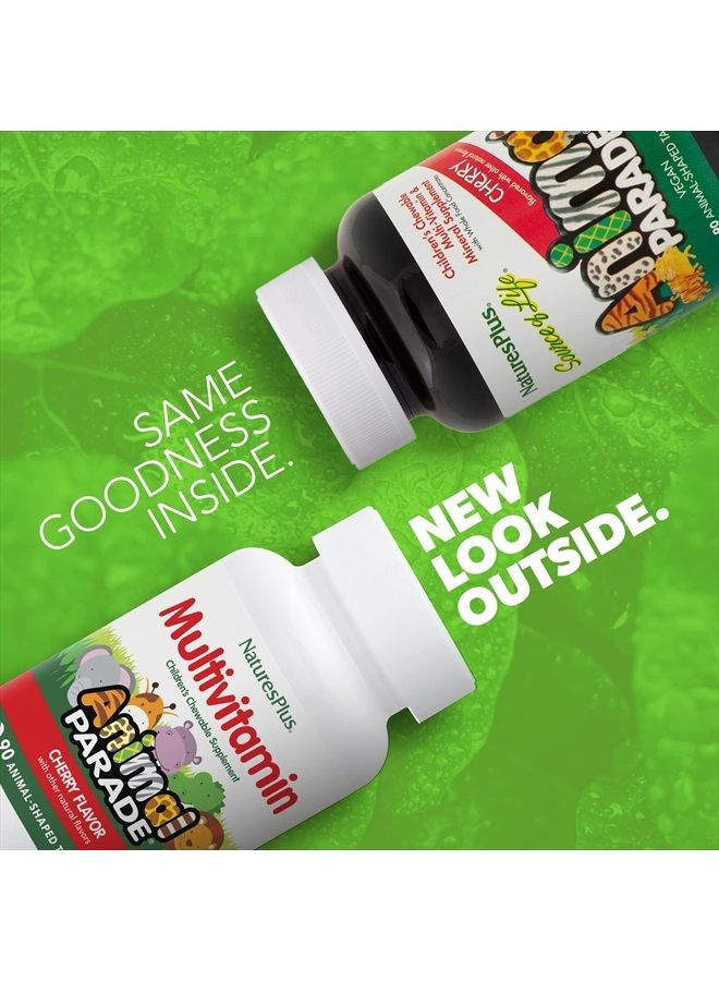 Nature's Plus ناتشرز بلس - حبوب متعددة الفيتامينات للأطفال بنكهة الكرز - 90 قرص على شكل حيوانات - تعزز الصحة والرفاهية - نباتي، خالي من الغلوتين - 45 حصة - Image 2