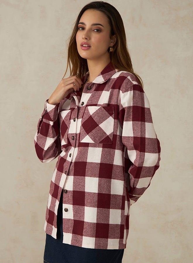 Virgio VIRGIO 100% Cotton Plaid Shacket  - Image 3