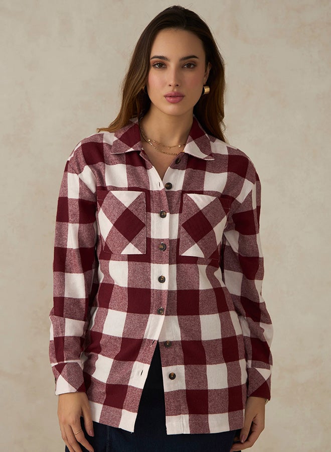 Virgio VIRGIO 100% Cotton Plaid Shacket  - Image 2