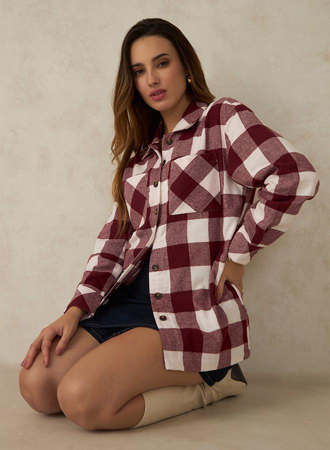 Virgio VIRGIO 100% Cotton Plaid Shacket  - Image 1