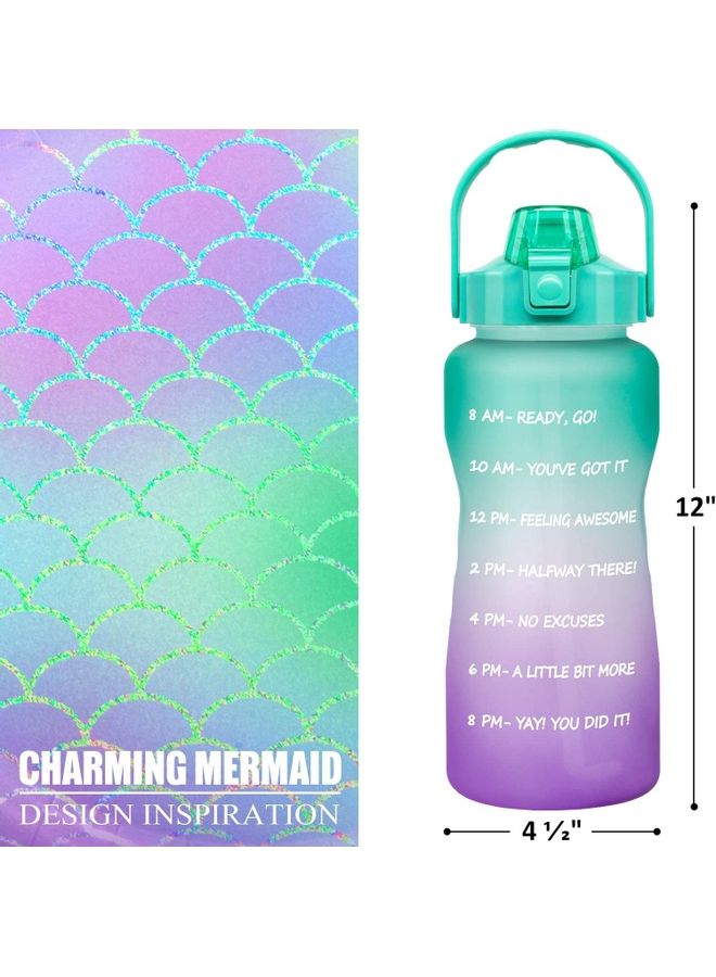 نيبمينينت Water Bottle With Time Marker Carry Strap And Motivational Quote 12 x 4.5inch - Image 1