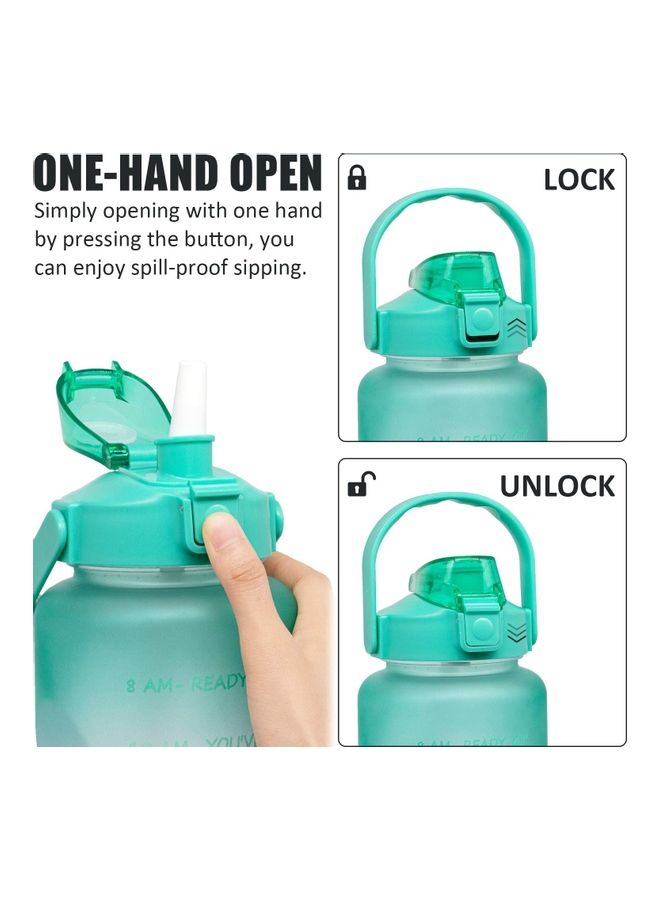 نيبمينينت Water Bottle With Time Marker Carry Strap And Motivational Quote 12 x 4.5inch - Image 3