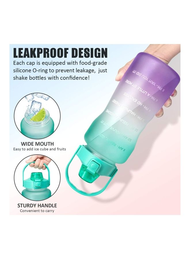نيبمينينت Water Bottle With Time Marker Carry Strap And Motivational Quote 12 x 4.5inch - Image 2