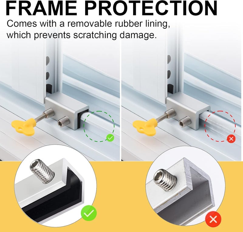 PENMAMA Window Locks,12 Sets Sliding Security Window Lock with Key for Vertical & Horizontal Sliding Windows & Sliding Doors, Adjustable Window Locks Security Window Stoppers for Patio Bedroom Home and Office - Image 2