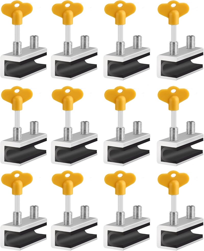 PENMAMA Window Locks,12 Sets Sliding Security Window Lock with Key for Vertical & Horizontal Sliding Windows & Sliding Doors, Adjustable Window Locks Security Window Stoppers for Patio Bedroom Home and Office - Image 1