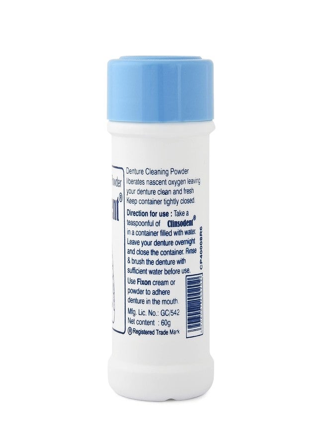 ICPA Clinsodent Denture Cleaning Powder - Antibacterial & Plaque Remover - 60g (Pack of 6) - Image 2