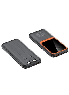 MATRIX M10-10000mAh Power Bank Fast Charging 22.5W- Built-in Cables- Black  - Image 2