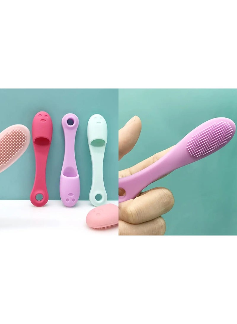 Set Of 3 Silicone Face Scrubber Facial Cleansing Brushes, Finger Face Scrubber Cleanser Brush for Gently and Effectively Cleaning, Removing Blackheads and Massaging - Image 3
