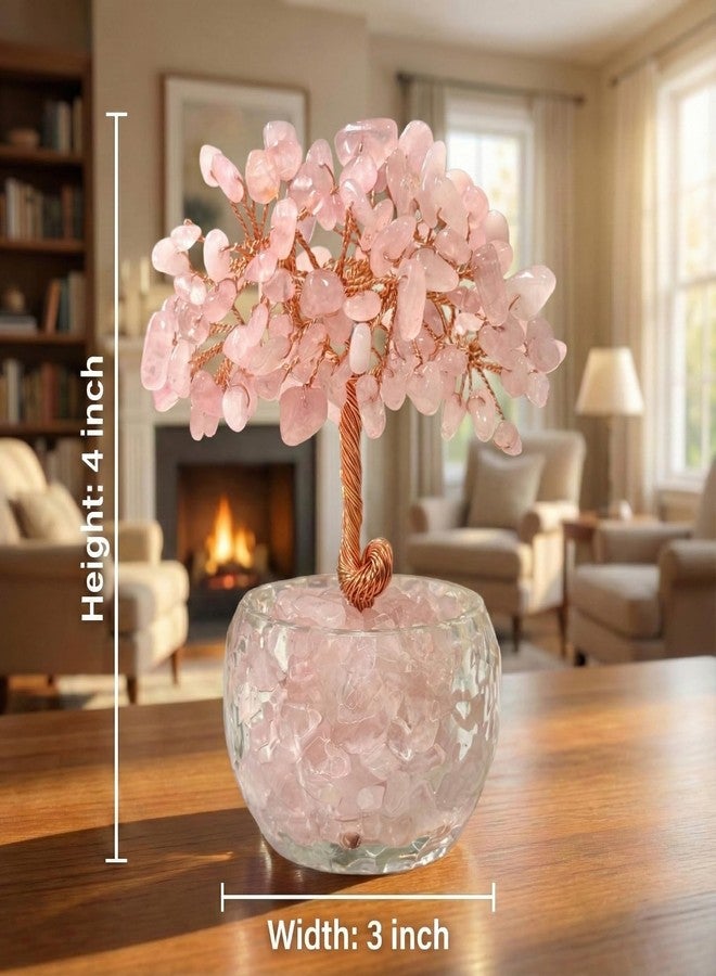 VELNORIX Rose Quartz Crystal Tree of Life - Natural Gemstone Feng Shui Bonsai - Healing Crystals Decor for Home Office, Attract Love & Relationships - Spiritual Gifts for Women (Pink) - Image 2