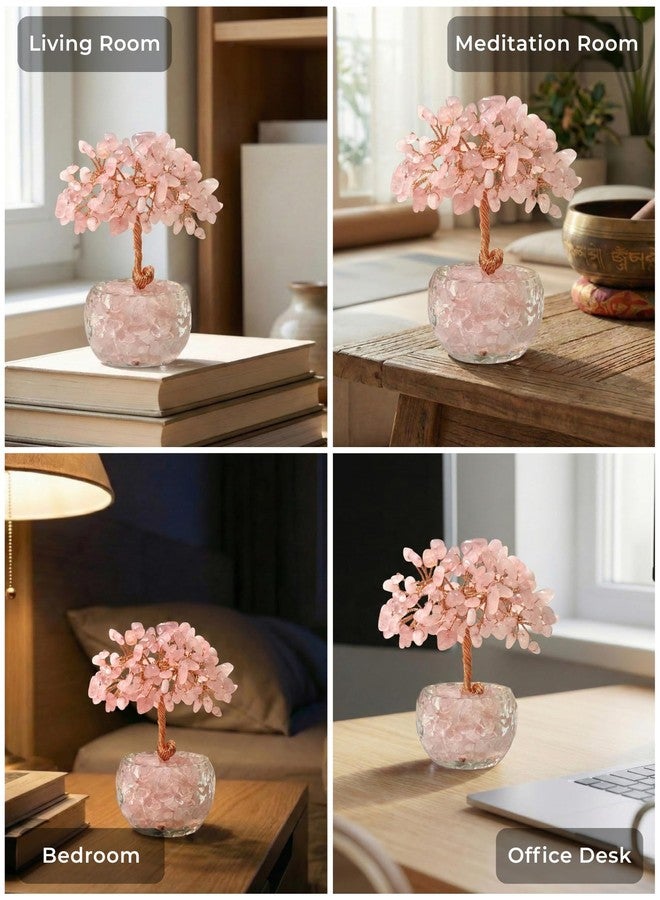 VELNORIX Rose Quartz Crystal Tree of Life - Natural Gemstone Feng Shui Bonsai - Healing Crystals Decor for Home Office, Attract Love & Relationships - Spiritual Gifts for Women (Pink) - Image 3