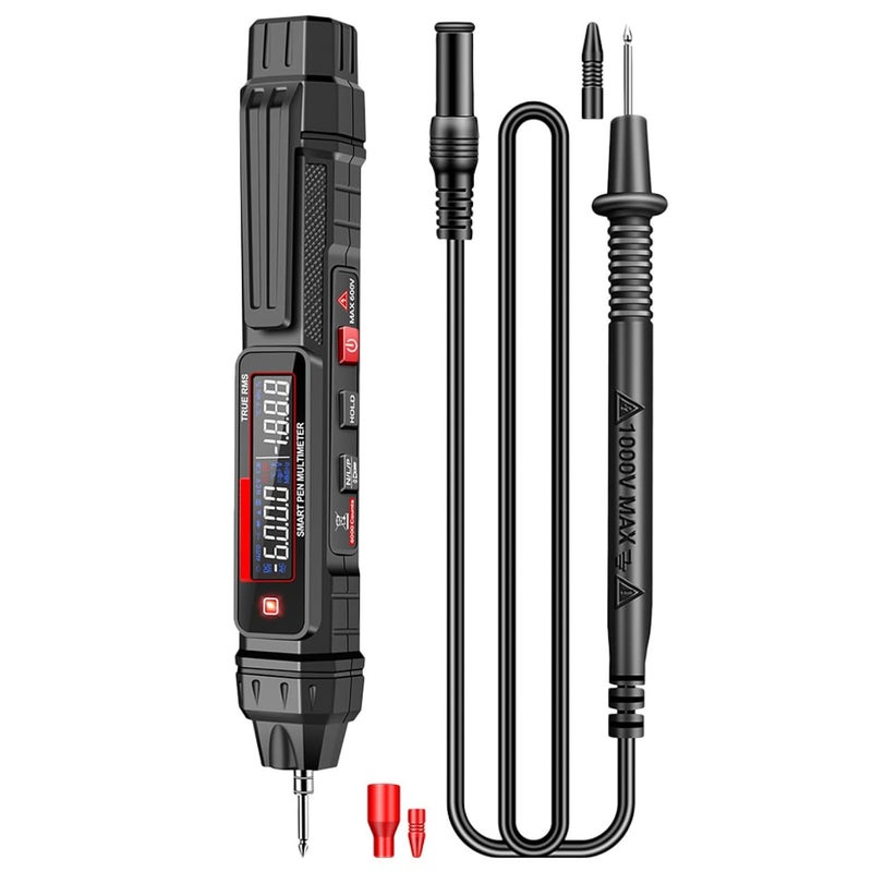 MAGICLULU Ab Multimeter Tester Pen Type Digital Multimeter Voltage Detector Dc Ac Voltmeter Diode Connectivity Detector Multi Tester for Household Clip and Built Flashlight - Image 1