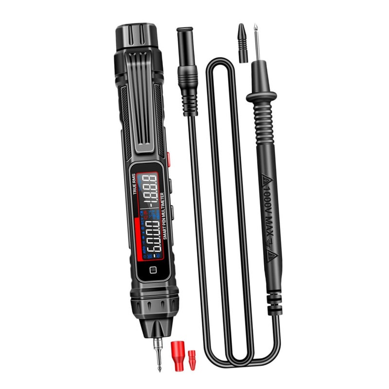 MAGICLULU Ab Multimeter Tester Pen Type Digital Multimeter Voltage Detector Dc Ac Voltmeter Diode Connectivity Detector Multi Tester for Household Clip and Built Flashlight - Image 4
