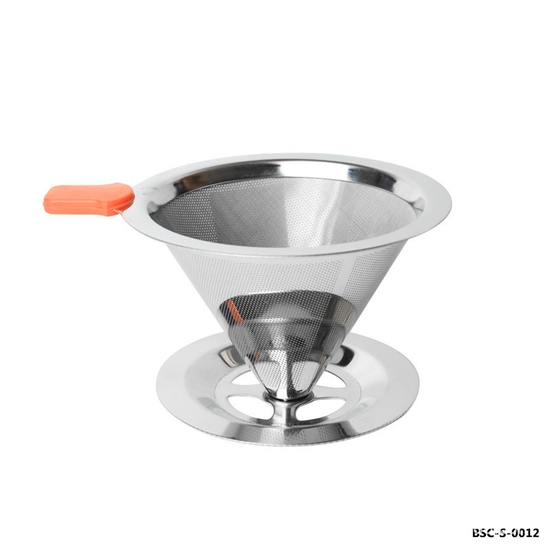V60 Stainless Steel Coffee Filter With Base Filter Paper-Free Coffee Filter - Image 2