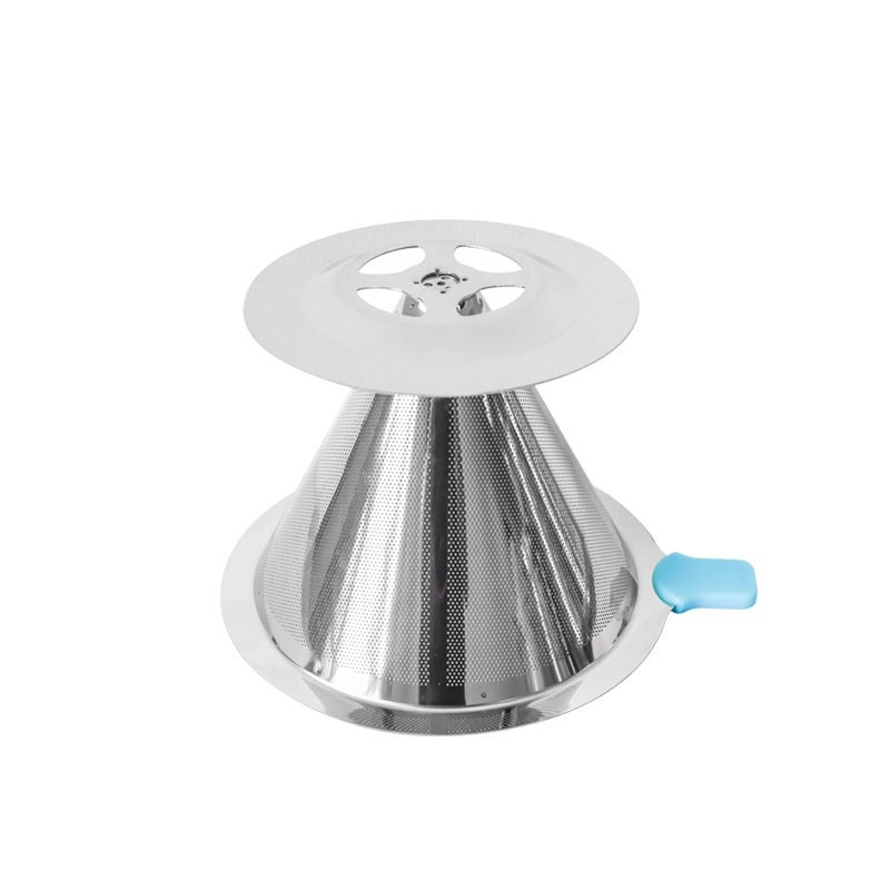 V60 Stainless Steel Coffee Filter With Base Filter Paper-Free Coffee Filter - Image 5
