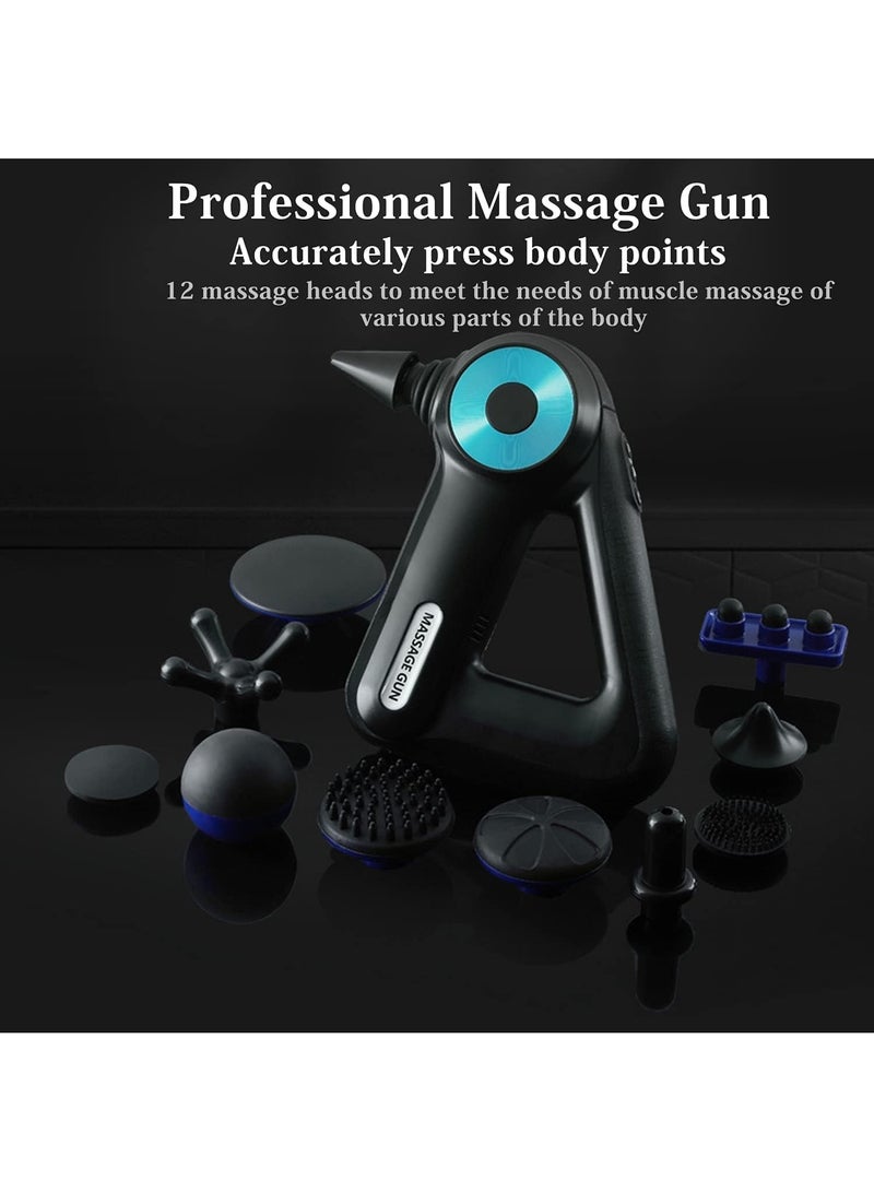 ELTRAZONE ELTERAZONE Massage Gun Deep Tissue Percussion Muscle Massager for Athletes, Handheld 11MM Deep Percussive Massage Gun, 6-Speeds Body Massager with 12 Massage Heads for Back, Full Body Pain Relief - Image 4