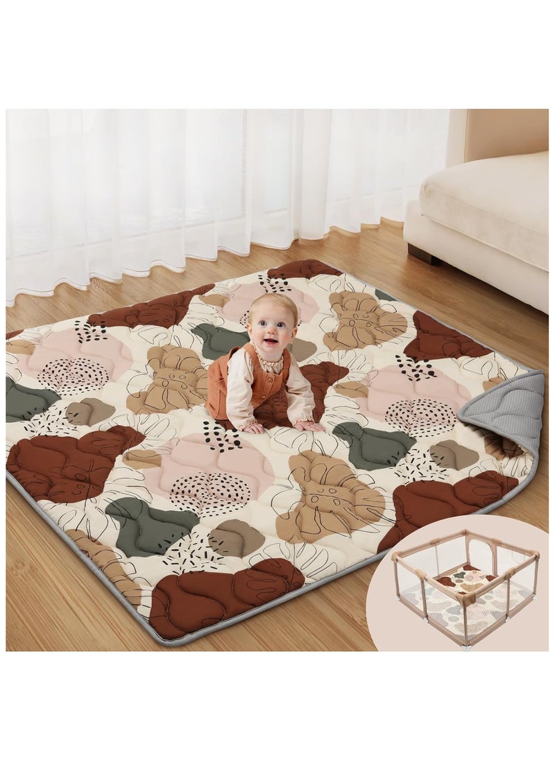 NNEWVANTE Baby Play Mats for Floor, 50x50 Play Mat for Playpen, Thicken Soft Padding Foam Playmats for Babies and Toddlers Infants, Foldable and Machine Washable Baby Crawling Mat  - Image 1