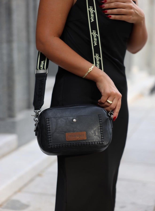 Wrangler Crossbody Bag for Women Camera Purse with Wide Strap WG90-819BK - Image 4