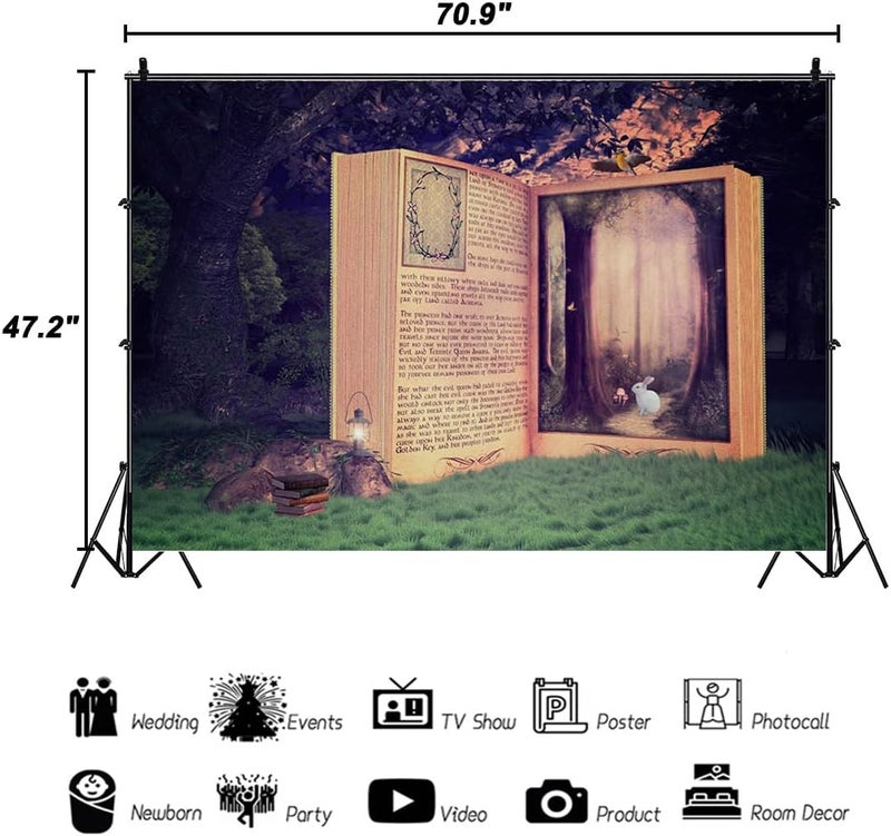 AOFOTO 6x4ft Fairy Tale Books Backdrop for Enchanted Forest Baby Shower and Birthday Party Photography - Image 3