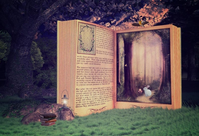 AOFOTO 6x4ft Fairy Tale Books Backdrop for Enchanted Forest Baby Shower and Birthday Party Photography - Image 1