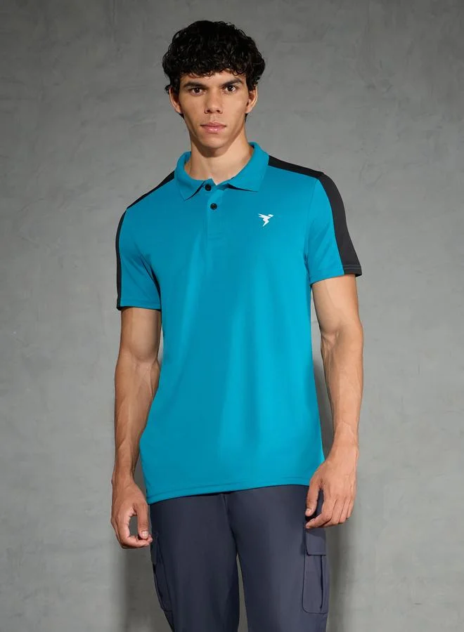 تكنوسبورت Technosport Men Color Block Relaxed Fit Polo