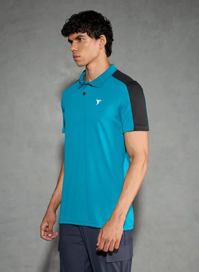 تكنوسبورت Technosport Men Color Block Relaxed Fit Polo
