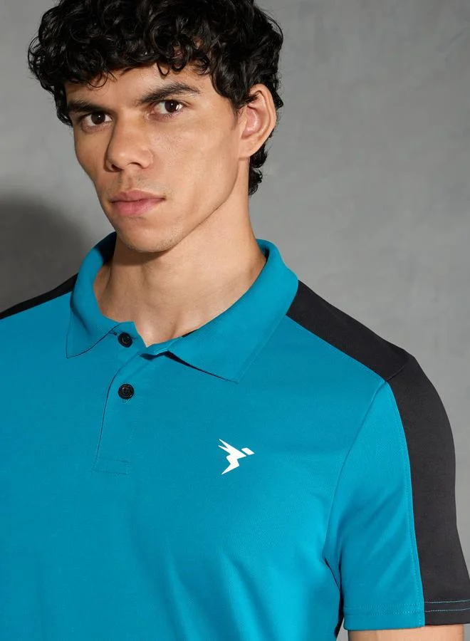 تكنوسبورت Technosport Men Color Block Relaxed Fit Polo