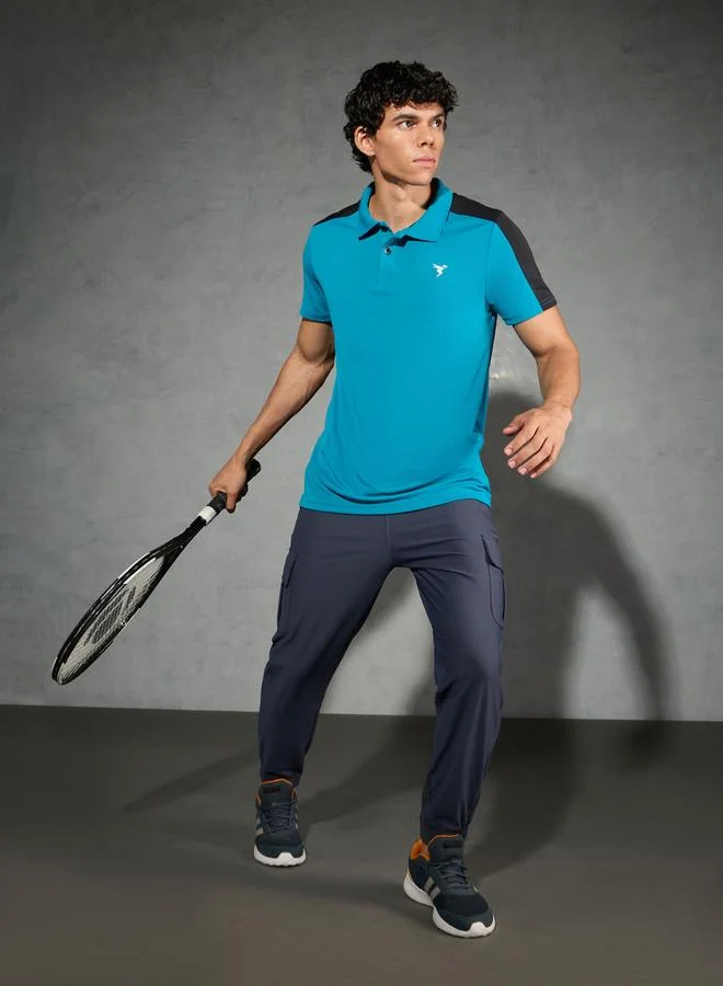 تكنوسبورت Technosport Men Color Block Relaxed Fit Polo
