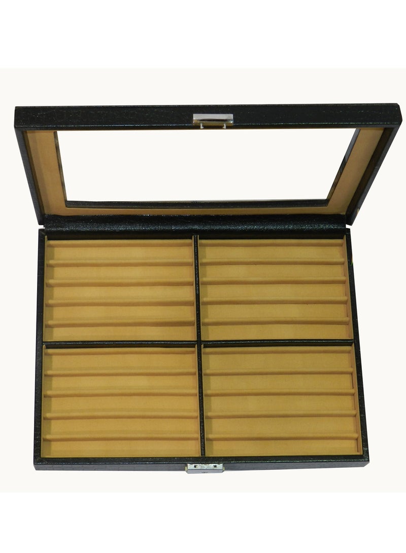 LAVERI LEATHER Laveri 20 Piece Genuine Leather Pen  Case Storage and Fountain Pen , Chain, Braslets Organizer Box with Key Lock - Image 2